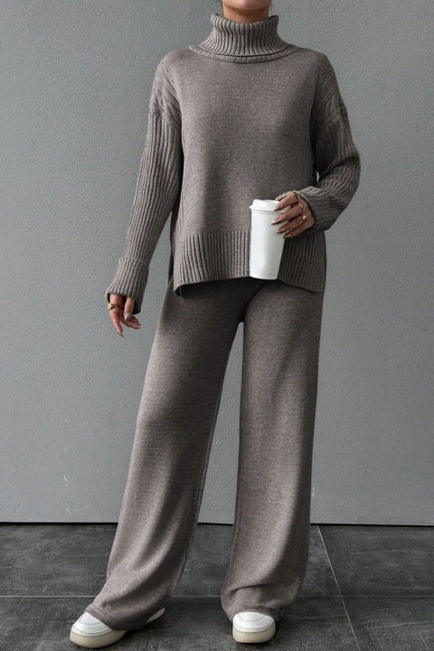 Trening Dama, Bluza Cu Guler Si Pantaloni Talie Inalta