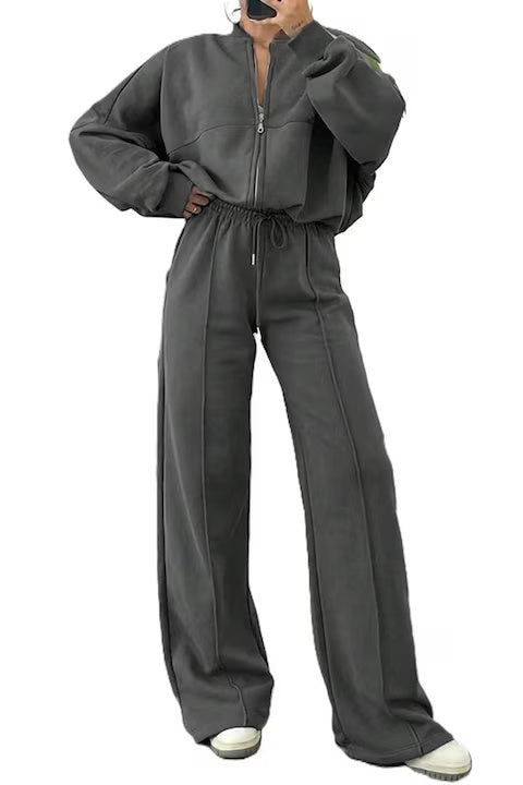 Trening Dama, Comfy-Fit, Hanorac Cu Fermoar Si Pantaloni