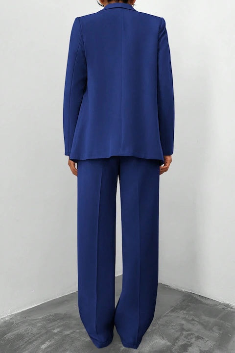 Costum Elegant Dama, Din Doua Piese, Sacou Cu Guler Sal Si Pantaloni Talie Inalta