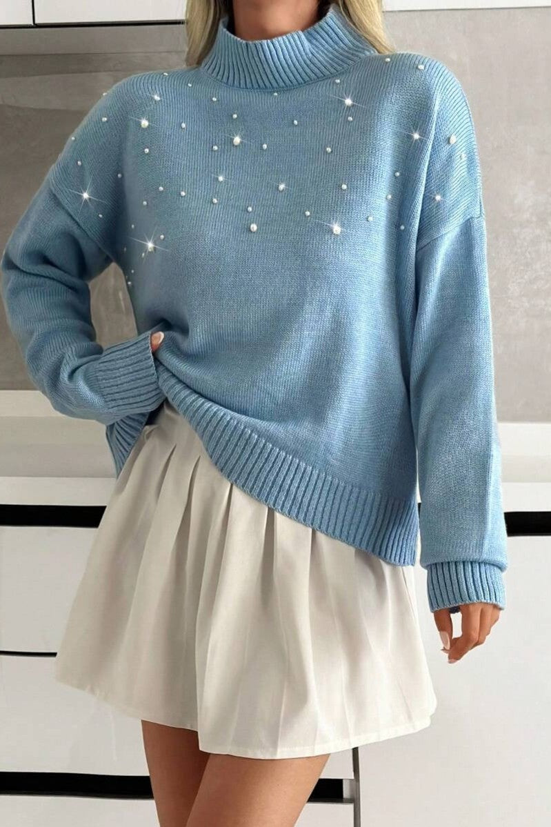 Pulover Dama, Elegant, Fara Gluga, Decorat Cu Margele