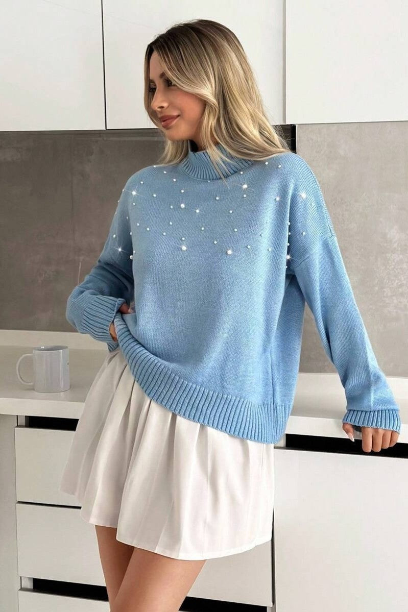 Pulover Dama, Elegant, Fara Gluga, Decorat Cu Margele