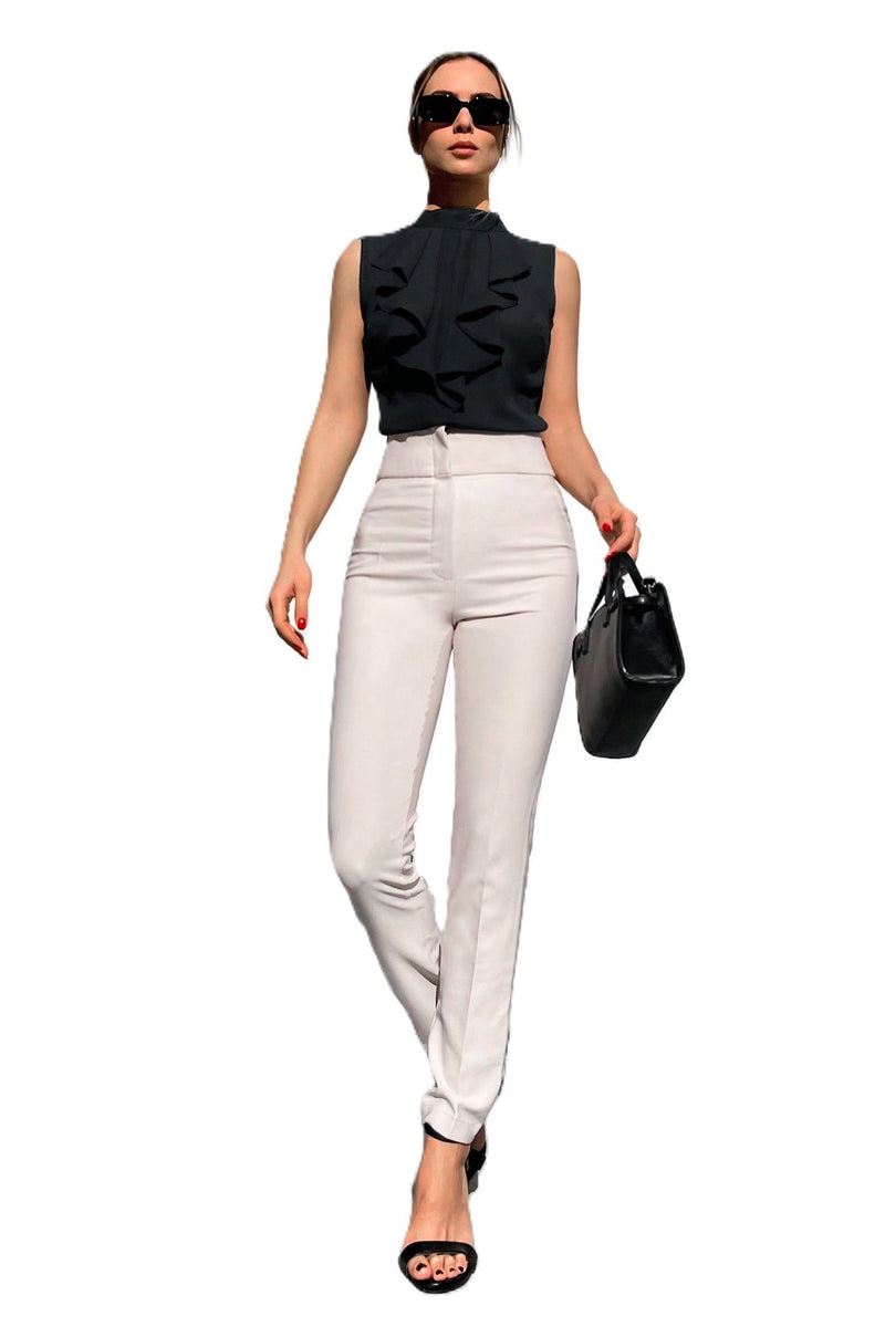 Pantaloni Eleganti Dama, Cu Talie Inalta Si Croiala Skinny