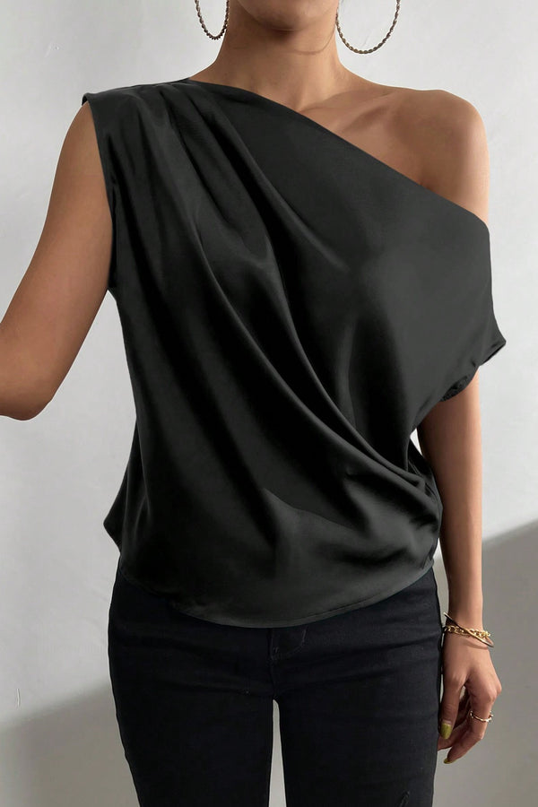 Bluza Dama, Privé Cu Guler Asimetric Si Maneci Batwing