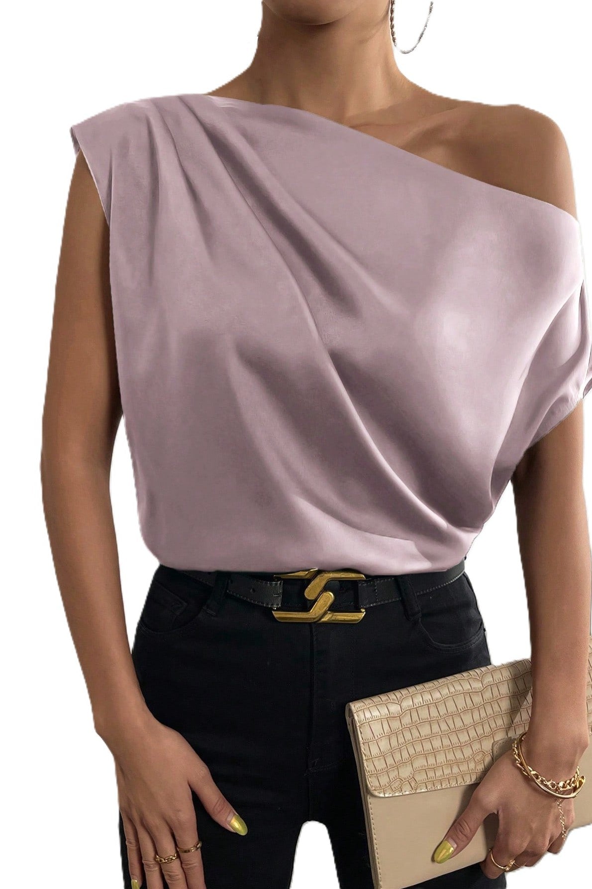 Bluza Dama, Privé Cu Guler Asimetric Si Maneci Batwing