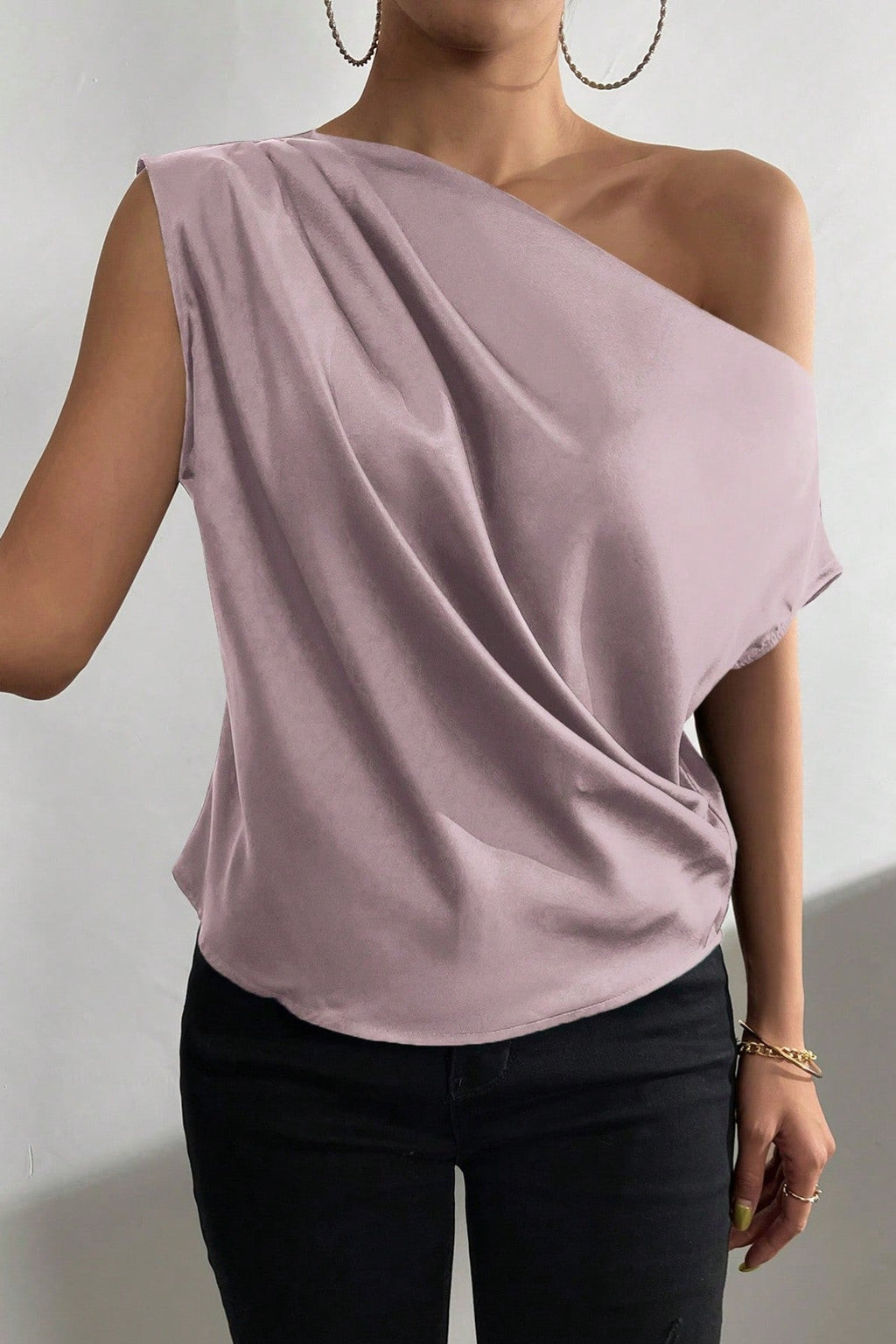 Bluza Dama, Privé Cu Guler Asimetric Si Maneci Batwing