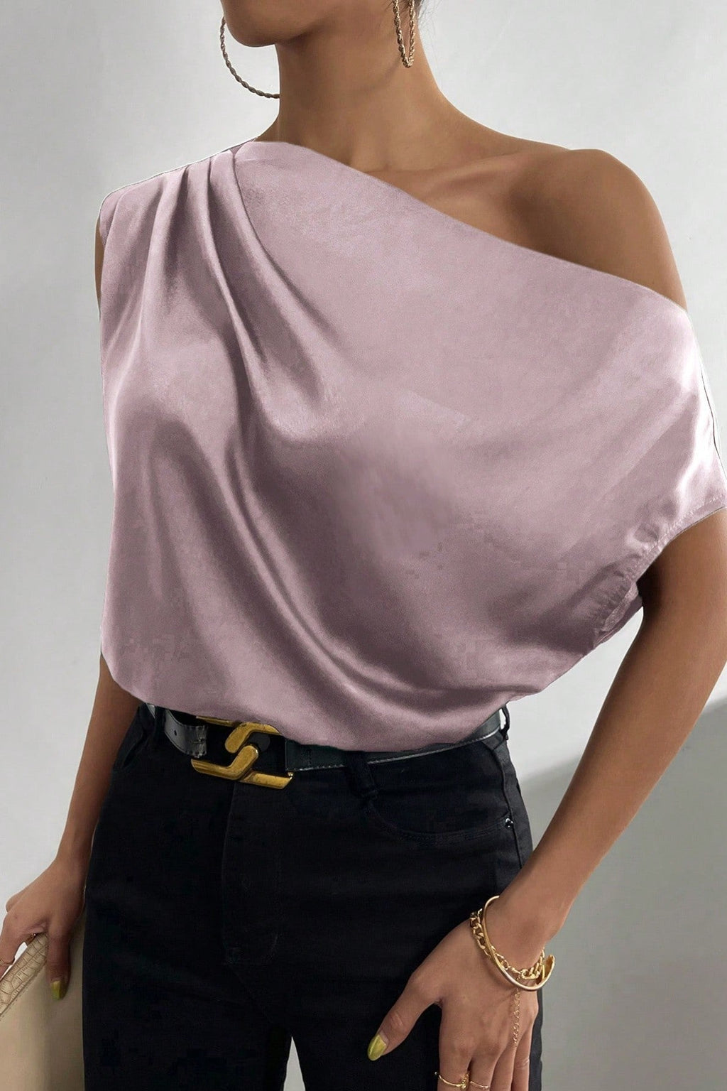 Bluza Dama, Privé Cu Guler Asimetric Si Maneci Batwing