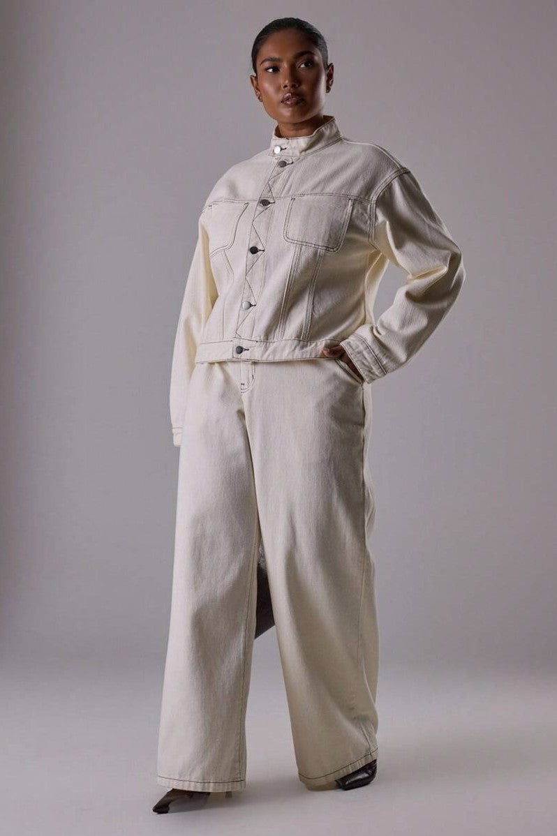 Blugi Dama, Cu Croiala Mom-Fit Dreapta Si Culoare Solida