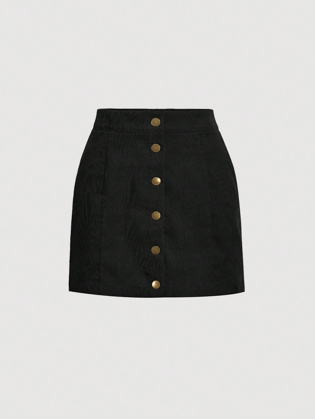 Fusta Mini Dama, Din Catifea Cu Inchidere Frontala Cu Nasturi