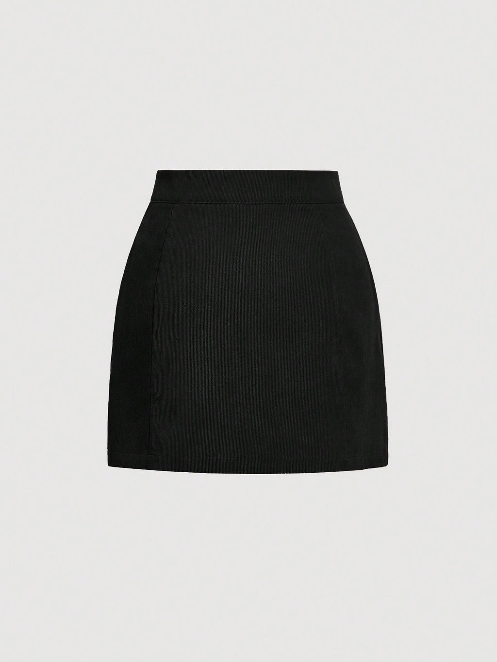 Fusta Mini Dama, Din Catifea Cu Inchidere Frontala Cu Nasturi