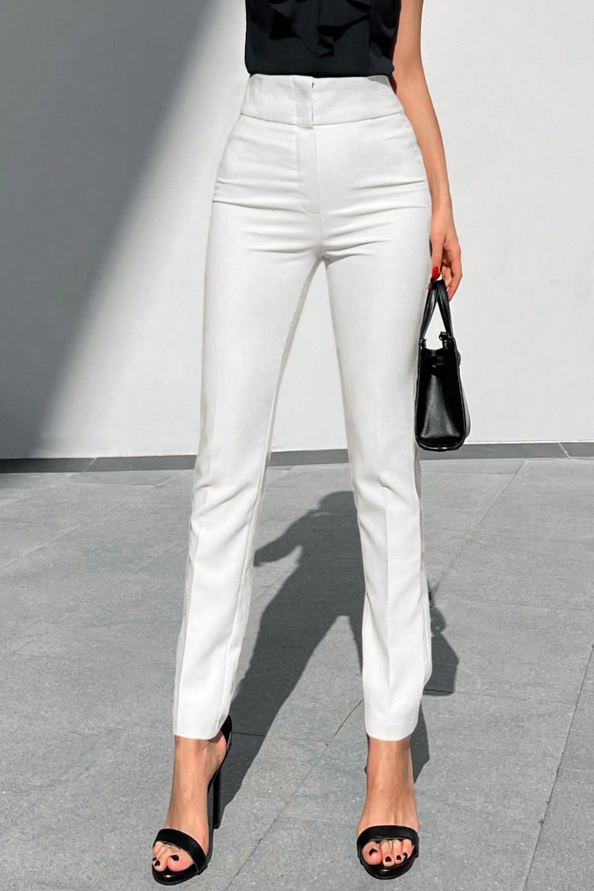 Pantaloni Eleganti Dama, Cu Talie Inalta Si Croiala Skinny