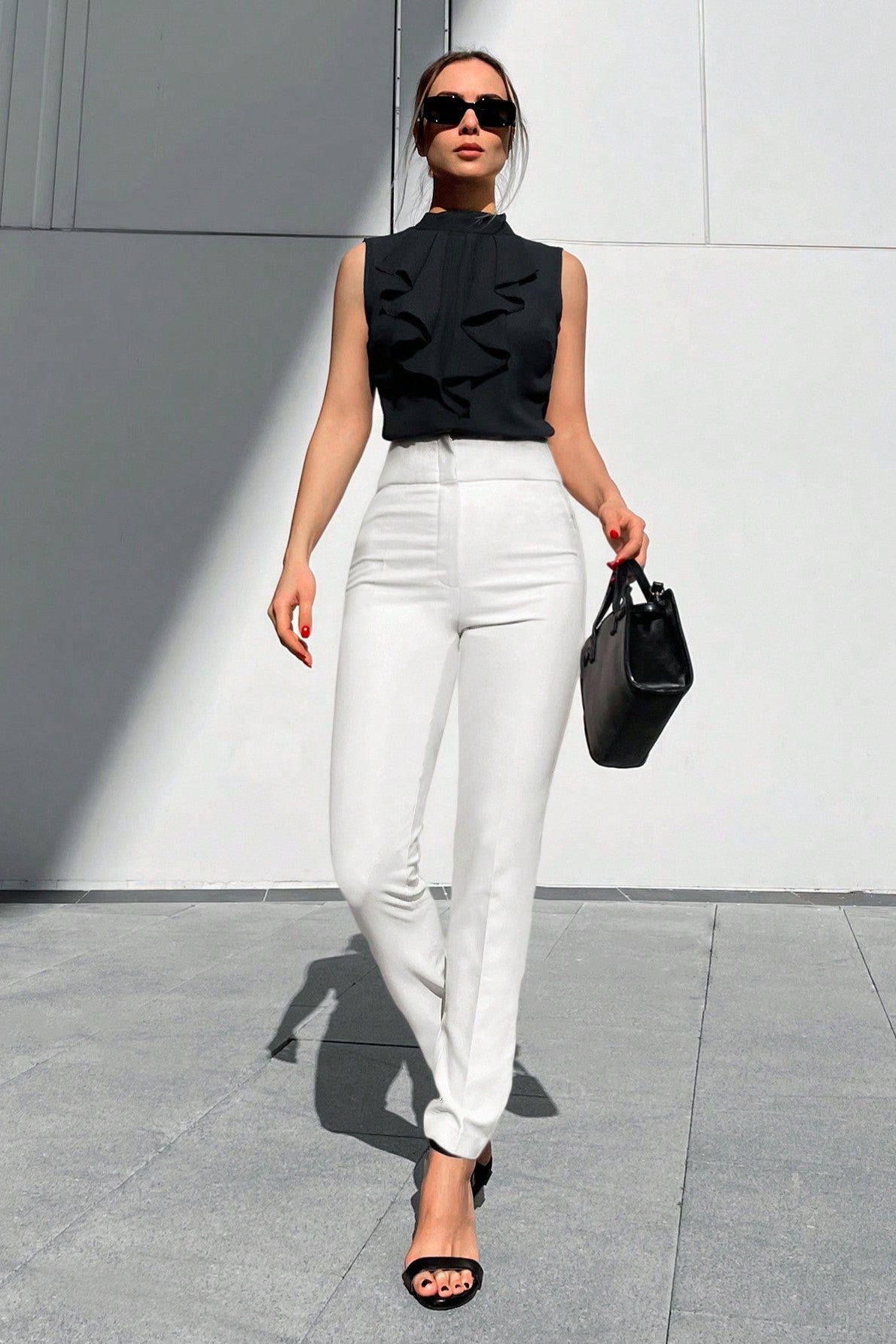 Pantaloni Eleganti Dama, Cu Talie Inalta Si Croiala Skinny