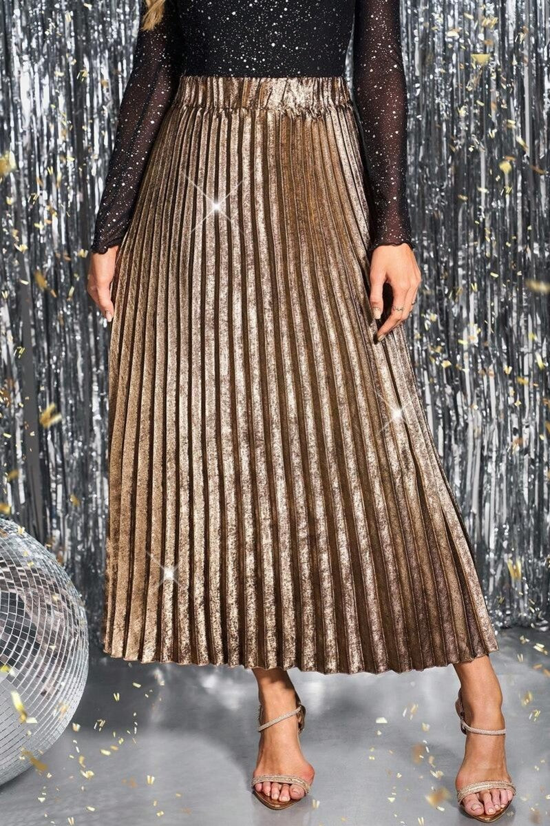 Fusta  Dama, Plisata Cu Talie Inalta