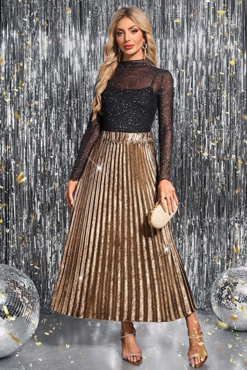 Fusta  Dama, Plisata Cu Talie Inalta