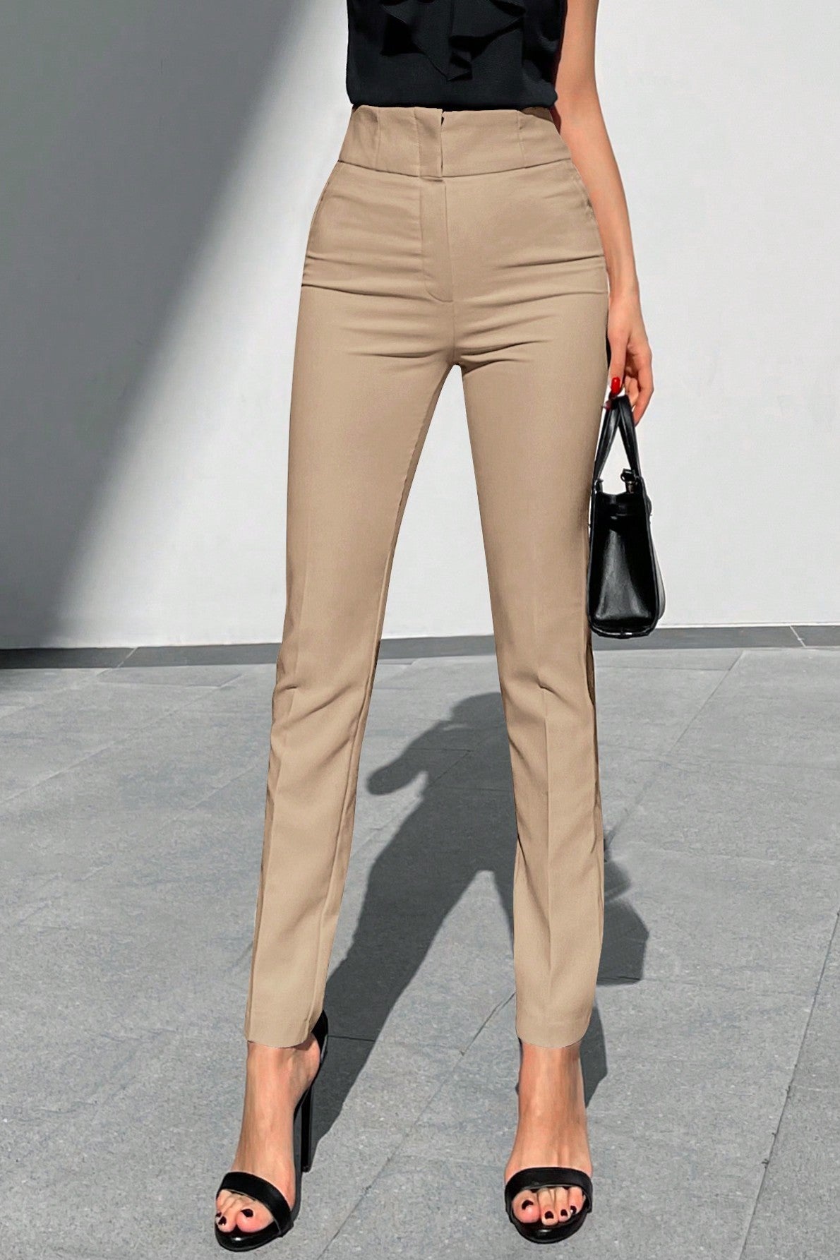 Pantaloni Eleganti Dama, Cu Talie Inalta Si Croiala Skinny