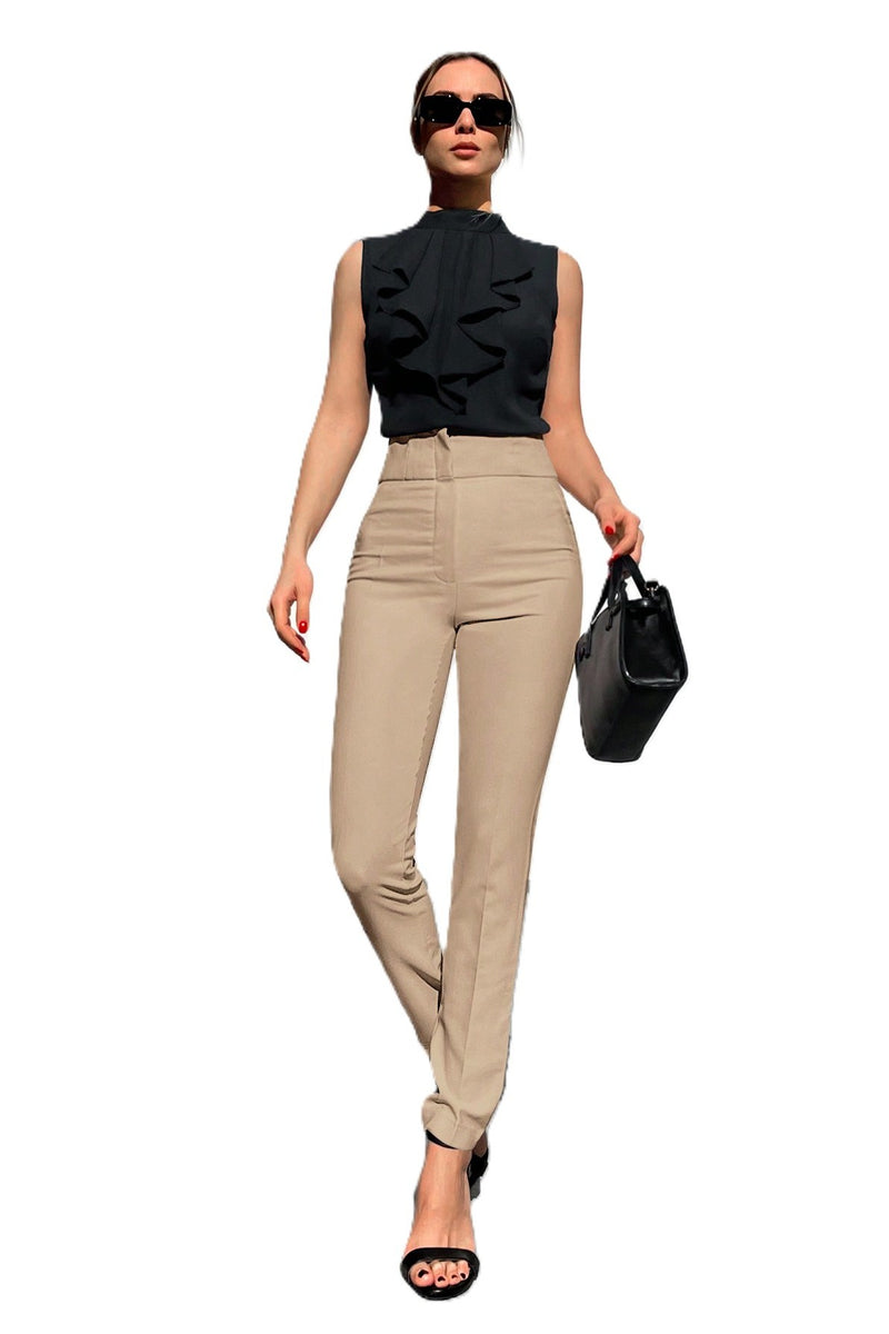 Pantaloni Eleganti Dama, Cu Talie Inalta Si Croiala Skinny