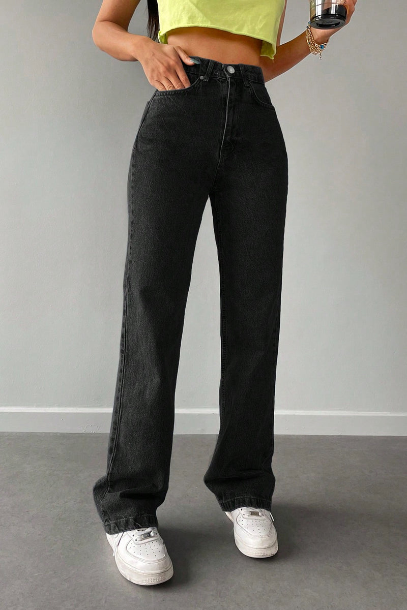 Blugi Dama, Croiala Mom Fit Si Talie Inalta