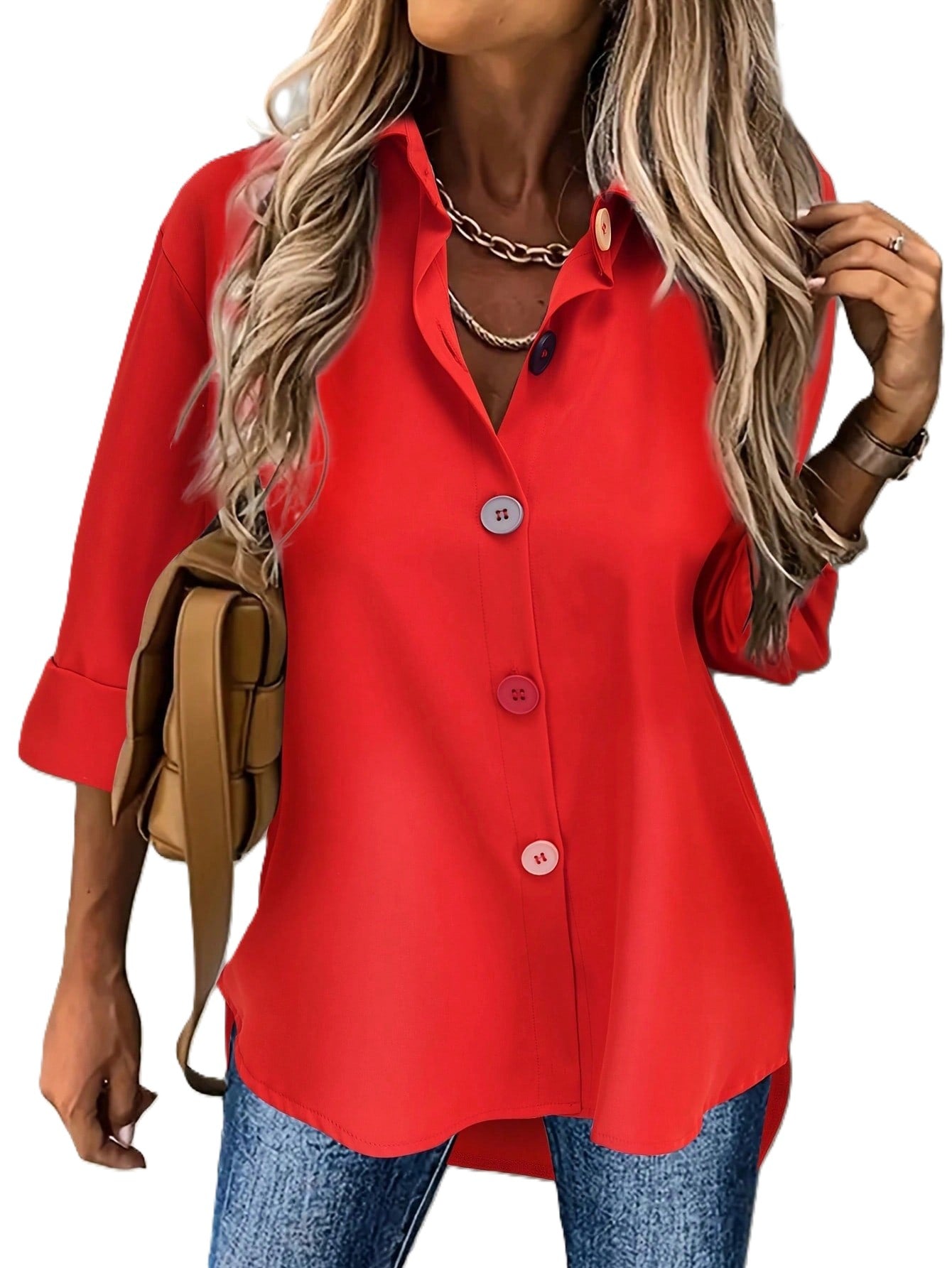 Camasa Dama, Casual, Croiala Lejera, Cu Nasturi Culori Diferite