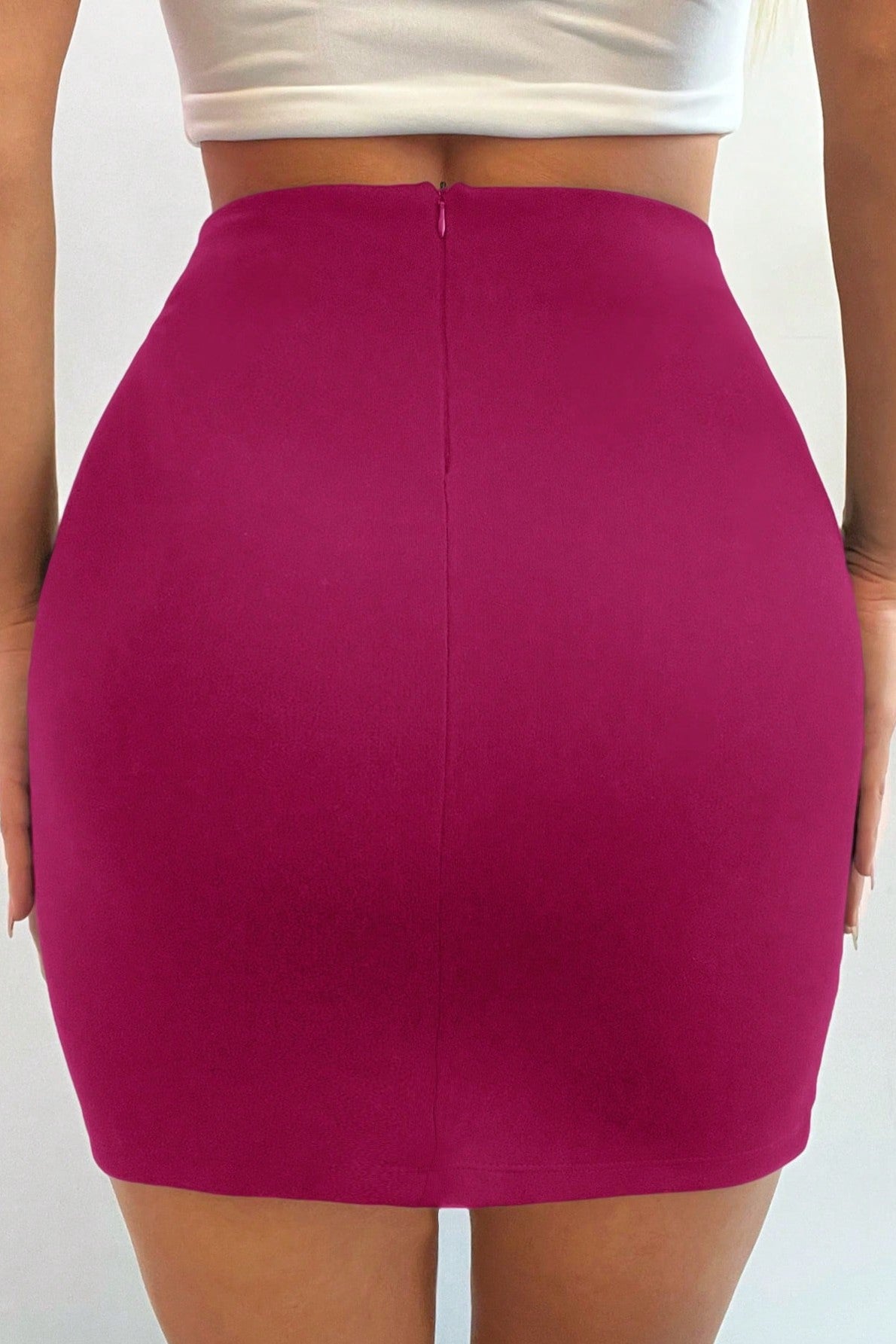 Fusta Mini Dama, Cu Talie Inalta Si Tiv Despicat