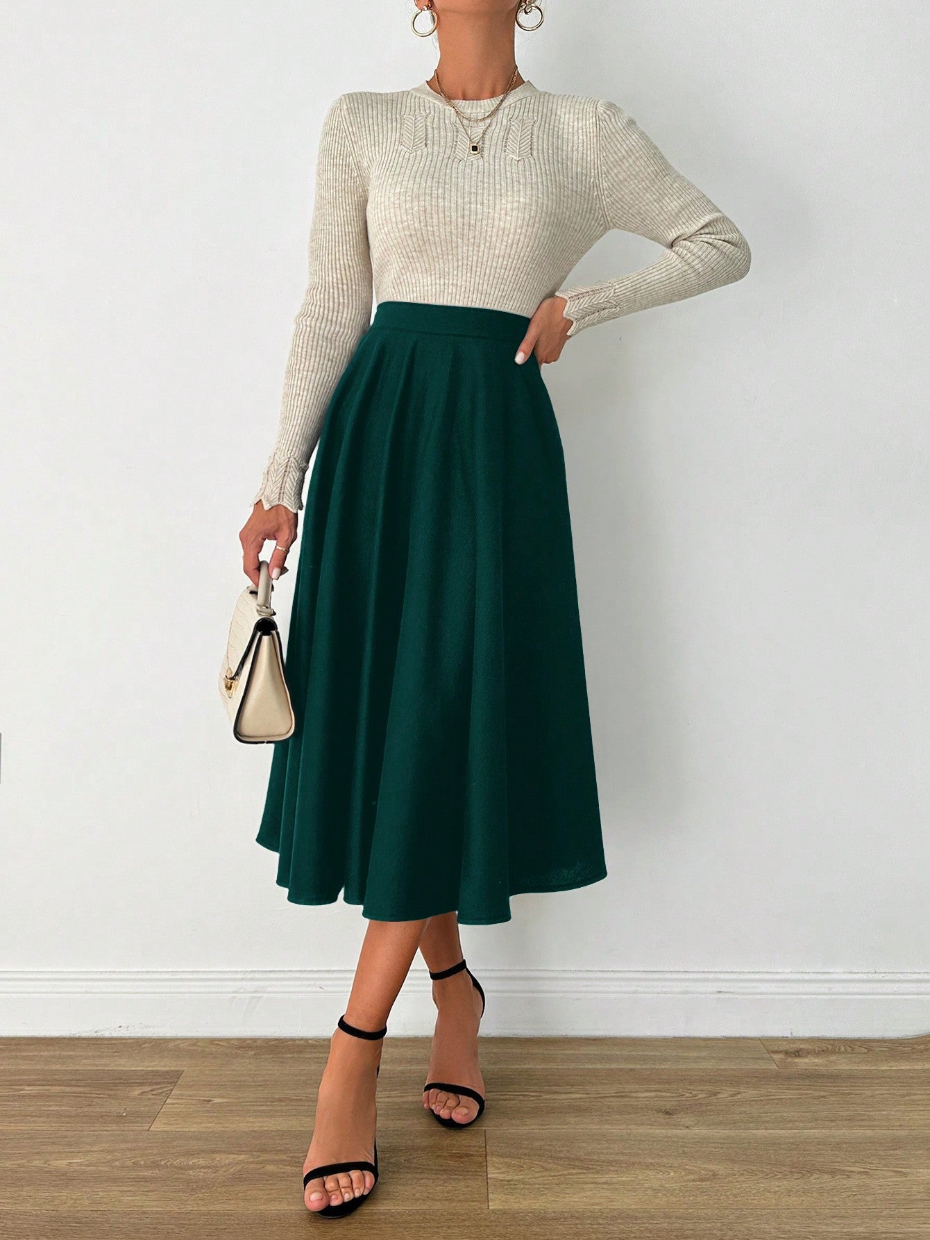 Fusta Dama Casual A-Line Plisata