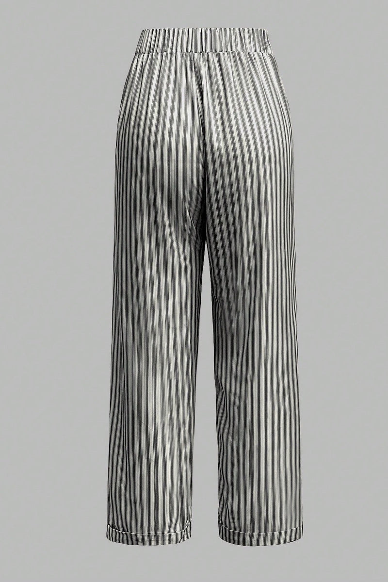 Pantaloni Dama, Casual, Cu Dungi Verticale Si Buzunare
