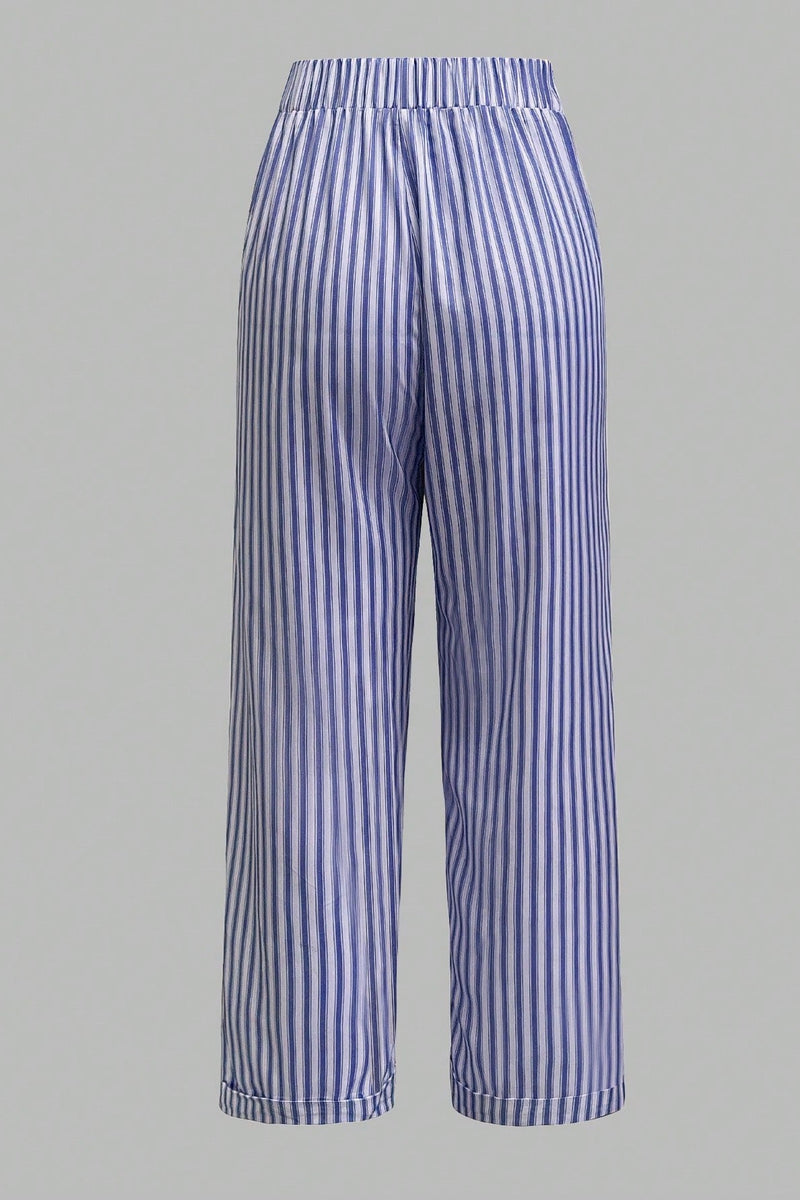 Pantaloni Dama, Casual, Cu Dungi Verticale Si Buzunare