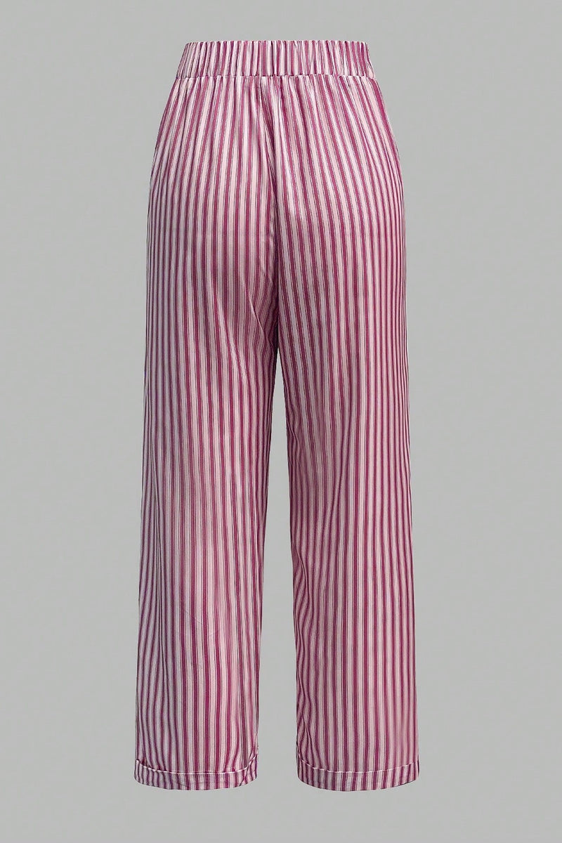 Pantaloni Dama, Casual, Cu Dungi Verticale Si Buzunare