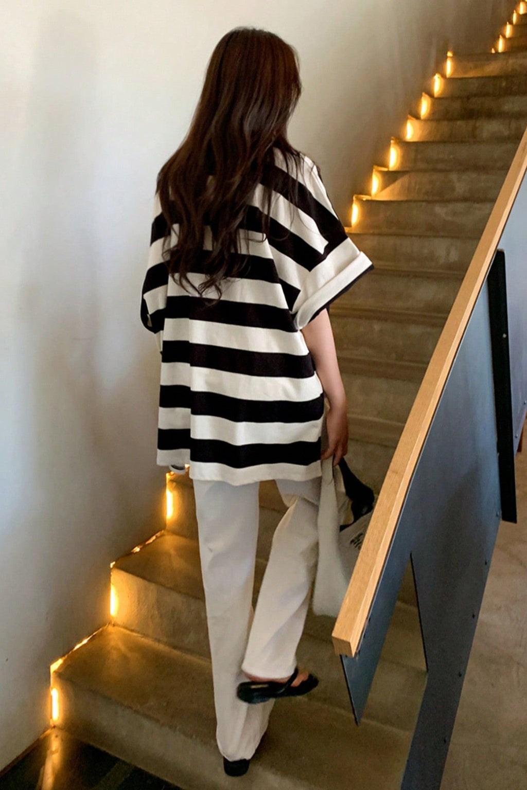 Tricou Dama, Oversize, Bumbac, Casual Dungi Contrastante