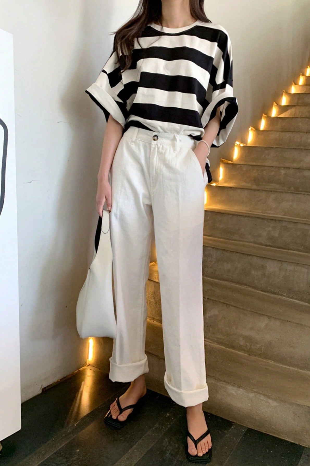 Tricou Dama, Oversize, Bumbac, Casual Dungi Contrastante