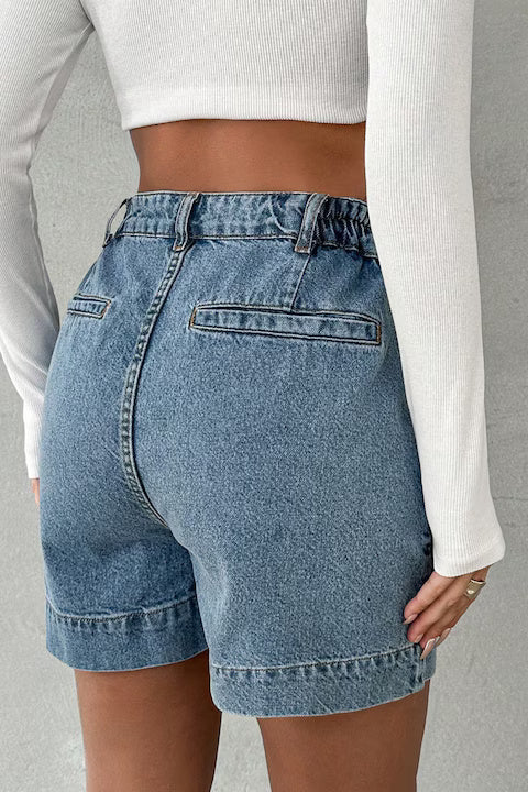 Blugi Dama Scurti, Cu Design Casual Si Talie Medie