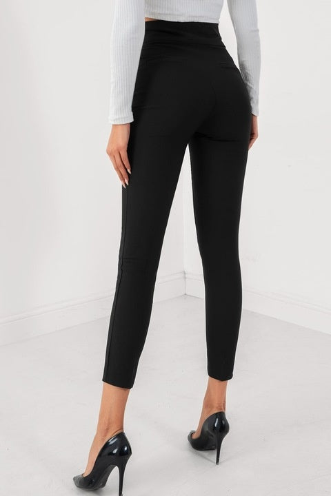 Pantaloni Eleganti Dama, Cu Talie Inalta Si Croiala Skinny