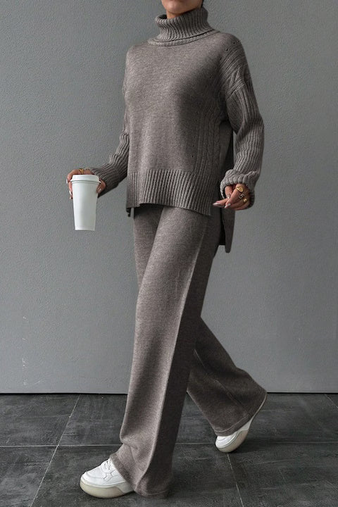 Trening Dama, Bluza Cu Guler Si Pantaloni Talie Inalta