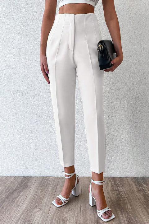 Pantaloni Eleganti Dama, Cu Talie Inalta Si Croiala Skinny