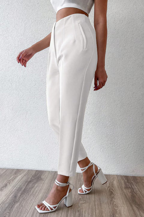 Pantaloni Eleganti Dama, Cu Talie Inalta Si Croiala Skinny