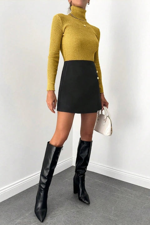 Fusta Dama, Mini, Talie Inalta, Coiala A-Line