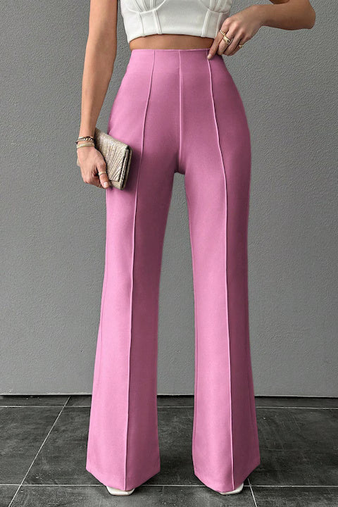 Pantaloni Eleganti Dama, Largi Cu Croiala Lejera Si Cusaturi Expuse