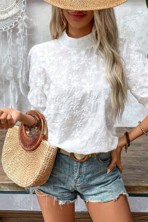 Bluza Dama, Casual, Cu Imprimeu Floral, Guler Drept Si Maneci Scurte