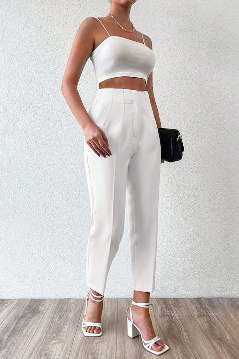 Pantaloni Eleganti Dama, Cu Talie Inalta Si Croiala Skinny