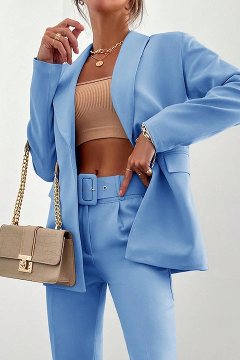 Costum Elegant Dama, Cu Sacou Cu Un Singur Nasture & Pantaloni