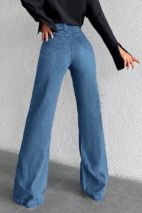 Blugi Dama, Croiala Larga, Cu Talie Inalta