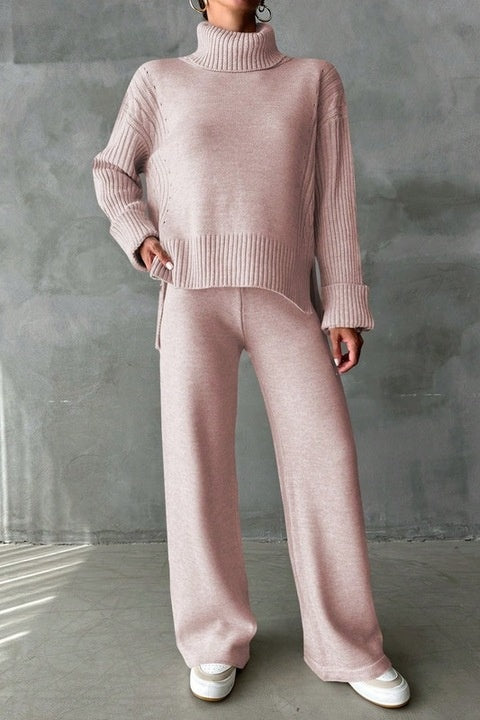Trening Dama, Bluza Cu Guler Si Pantaloni Talie Inalta