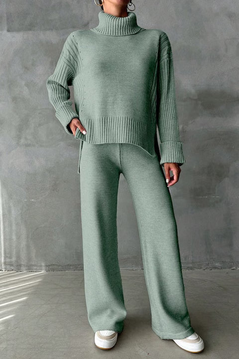Trening Dama, Bluza Cu Guler Si Pantaloni Talie Inalta