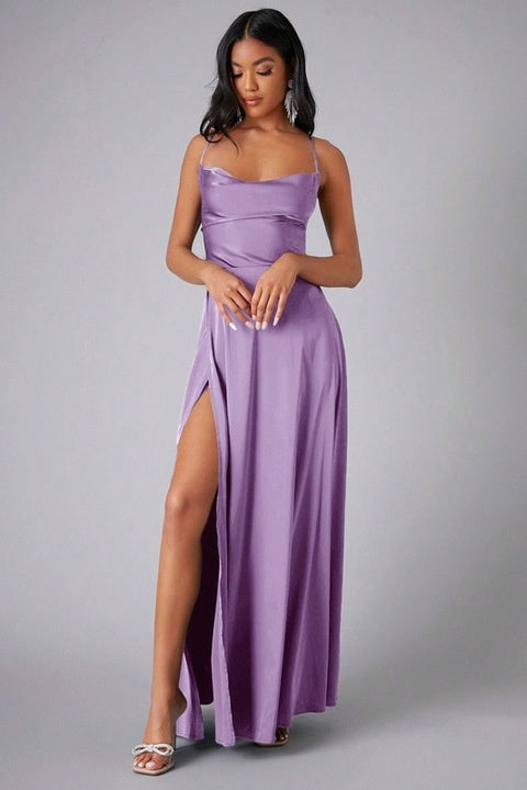 Rochie Dama, Satin, Eleganta, Cu Bretele Incrucisate