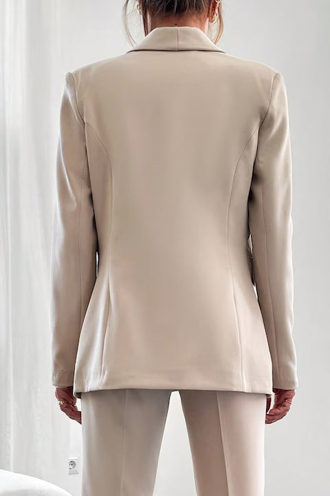 Costum Elegant Dama, Cu Sacou Cu Un Singur Nasture & Pantaloni