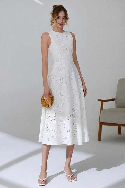 Rochie Dama, Lunga, Fara Maneci Cu Broderie