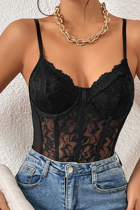 Body Dama, Bodysuit Cami Elegant, Cu Dantela