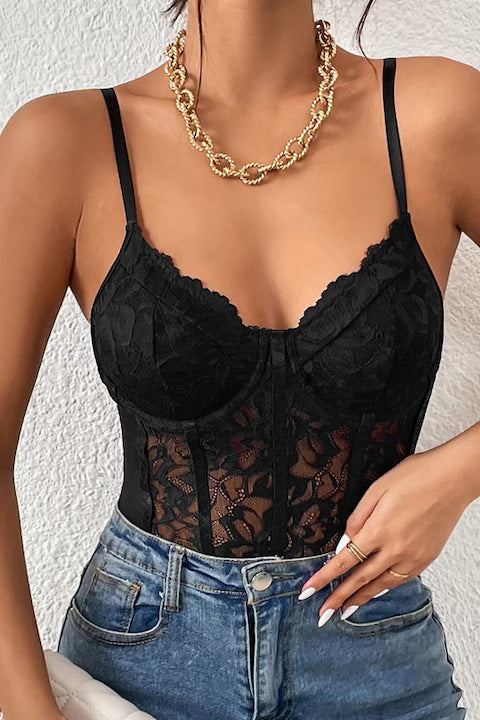Body Dama, Bodysuit Cami Elegant, Cu Dantela