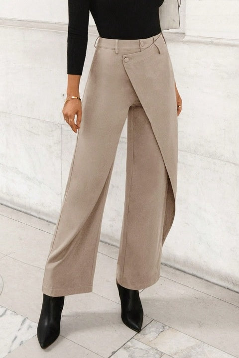 Pantaloni Dama, Drepti Cu Croiala Larga, Cu Patchwork Neregulat