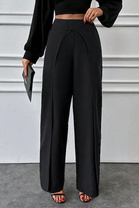 Pantaloni Eleganti Dama, Cu Croiala Larga Si Detalii Laterale