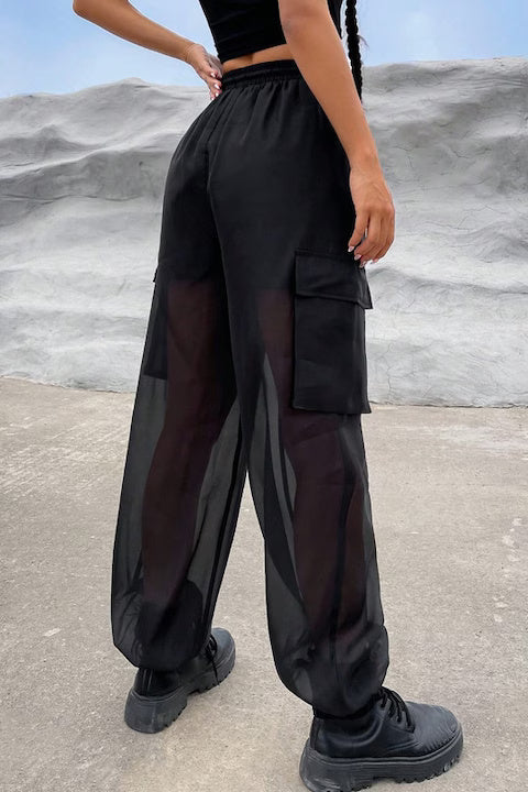 Pantaloni Dama, Cargo Cu Buzunare Cu Clapeta Si Siret Lateral In Talie