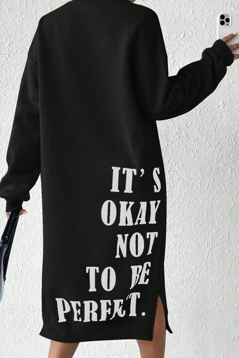 Hanorac Dama, Tip Rochie, Imprimeu Cu Mesaj